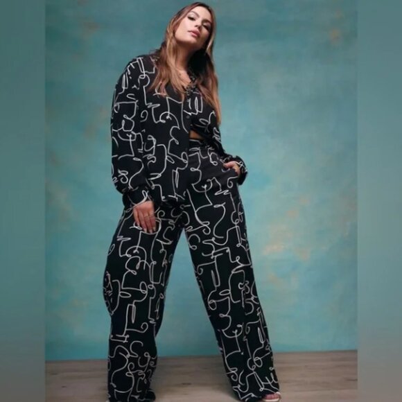 120 Eloquii Palazzo Wide Leg Pant Size 22 - Picture 1 of 5